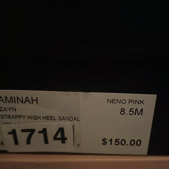 AAJ by Aminah Zayn Lucite Heel Asymmetrical Strap Dress Sandals NEW Size 8.5 - Picture 11 of 11